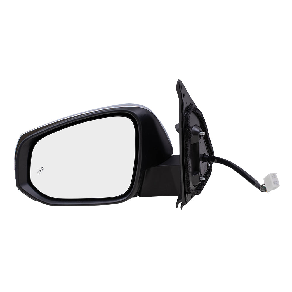 Replacement Driver Power Door Mirror Chrome Cover Heated Signal Blind Spot Detection Compatible with 2016-2020 Tacoma