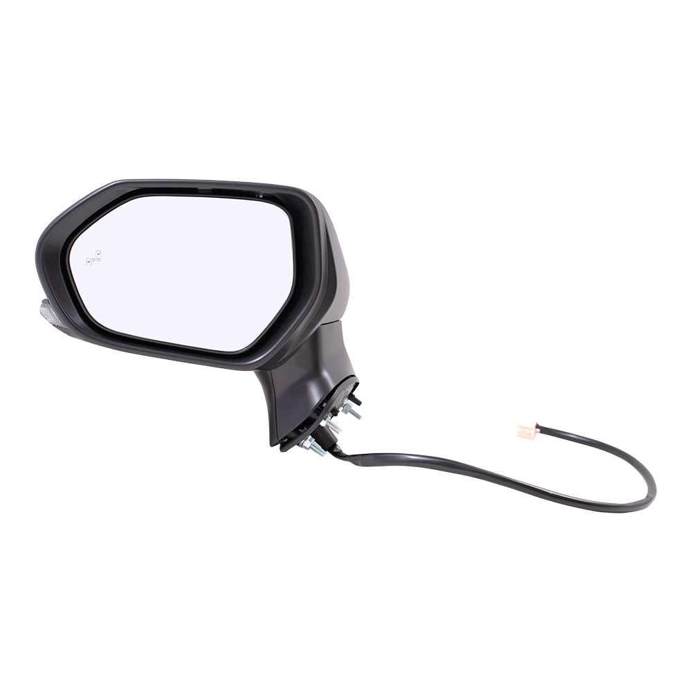 Brock Aftermarket Replacement Driver Left Power Mirror With Heat-Signal-Blind Spot Detection Without Camera Paint To Match Black Compatible With 2018-2021 Toyota Camry