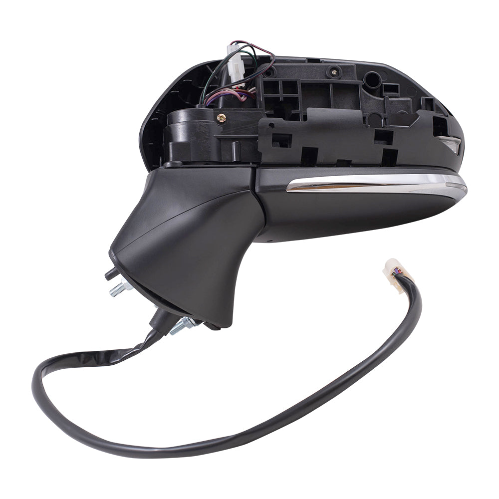 Brock Aftermarket Replacement Driver Left Power Mirror With Heat-Signal-Blind Spot Detection Without Camera Paint To Match Black Compatible With 2018-2021 Toyota Camry