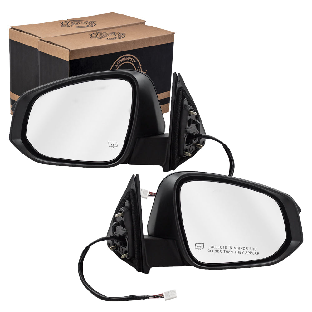 Brock Replacement Pair Set Power Side View Mirrors Heated Signal Compatible with 2014-2016 Highlander 87940-0E130 87910-0E140