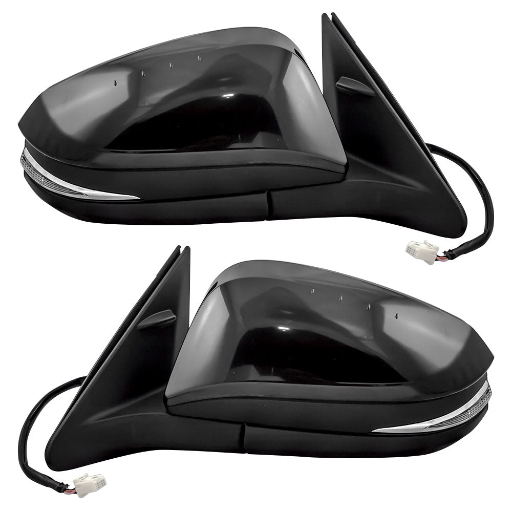 Brock Replacement Pair Set Power Side View Mirrors Heated Signal Compatible with 2014-2016 Highlander 87940-0E130 87910-0E140