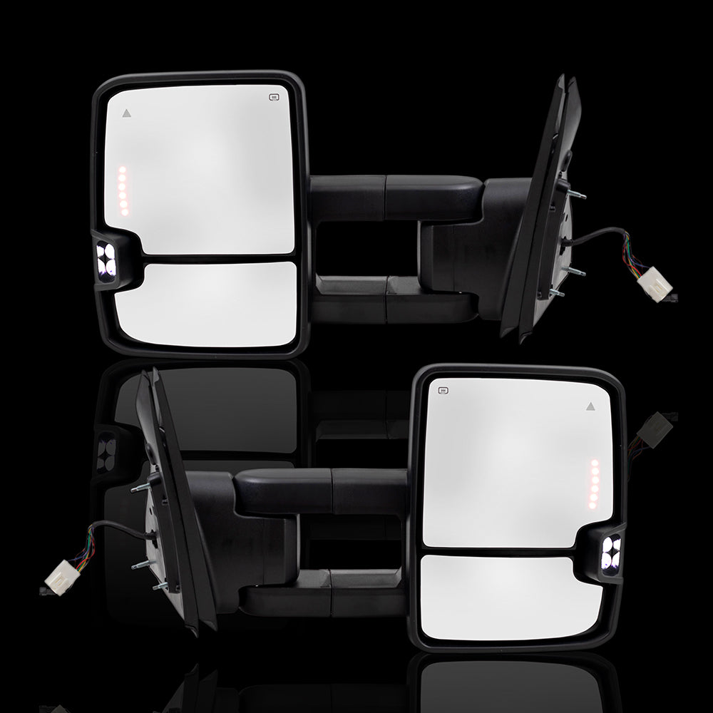 Power Mirror for 2007-2021 Tundra Extendable Smoked External Signal-Clearance Lamp P Turn Signal Indicator Heated Set