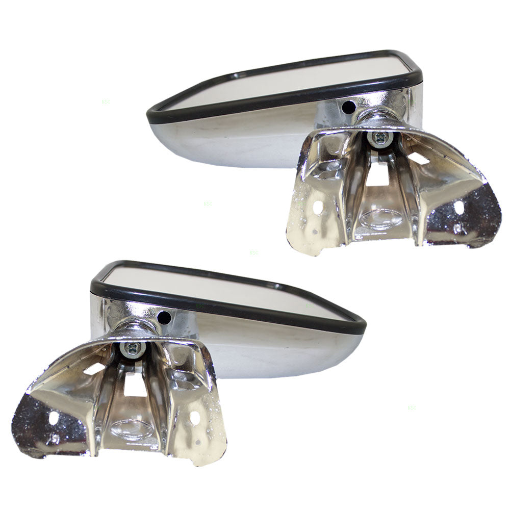 Brock Replacement Driver and Passenger Manual Side View Mirror Chrome Door Mounted Compatible with 87-88 Pickup 87-89 4Runner 8794089134 8791089136