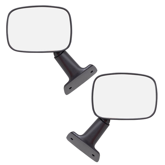 Brock Replacement Driver and Passenger Manual Side View Mirror Textured Compatible with 8794089118 8791089121