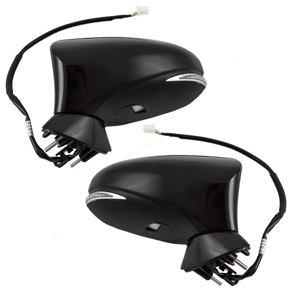Brock Replacement Driver and Passenger Power Side View Mirrors Heated Signal Puddle Lamp Compatible with 2014-2018 IS350 87940-53700-C0 87910-53700-C0