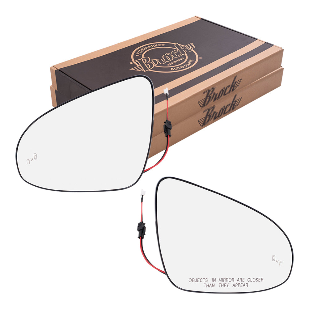 Mirror Glass with Base for 2012-2014 Camry Blind Spot Detection Heated 8794706010 Set TO1324131