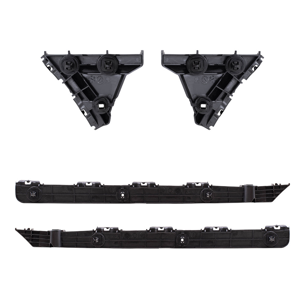 Brock Replacement Rear Driver and Passenger Side, Side Bumper Supports and Bumper Cover Retainers 4 Piece Set Compatible with 2007-2011 Camry & 2007-2011 Camry Hybrid