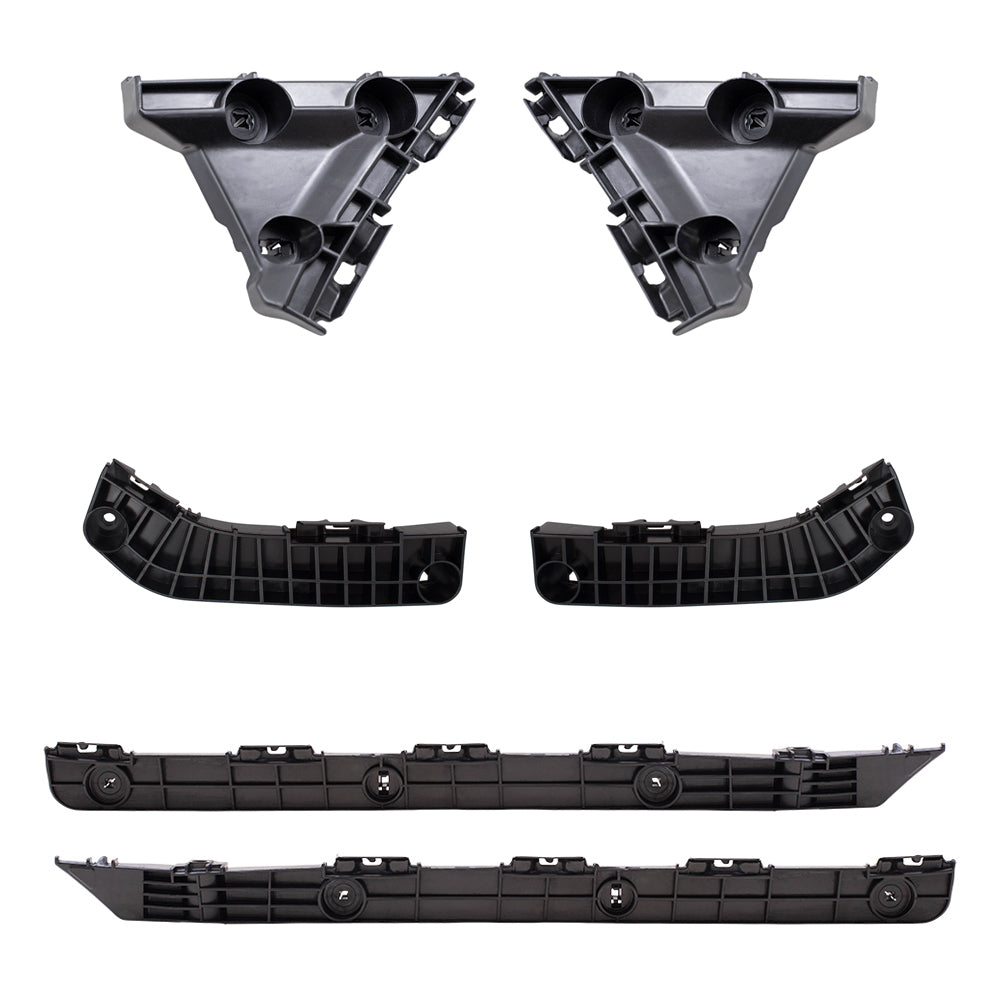 Brock Replacement Front Bumper Brackets and Rear Bumper Cover Retainers & Side Bumper Supports 6 Piece Set Compatible with 2007-2011 Camry & 2007-2011 Camry Hybrid