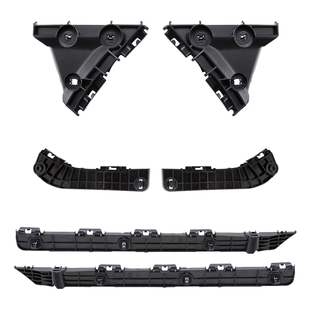 Brock Replacement Front Bumper Brackets and Rear Bumper Cover Retainers & Side Bumper Supports 6 Piece Set Compatible with 2007-2011 Camry & 2007-2011 Camry Hybrid