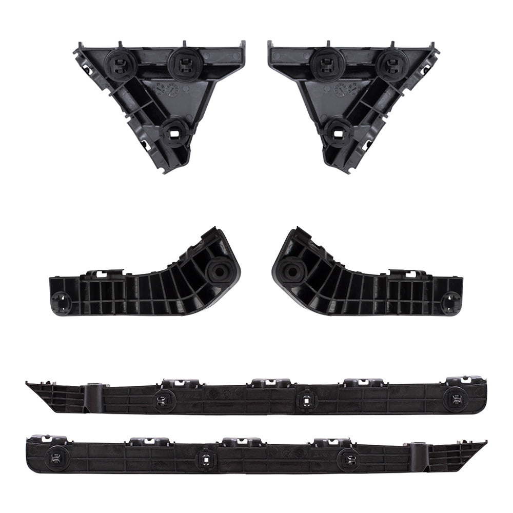 Brock Replacement Front Bumper Brackets and Rear Bumper Cover Retainers & Side Bumper Supports 6 Piece Set Compatible with 2007-2011 Camry & 2007-2011 Camry Hybrid