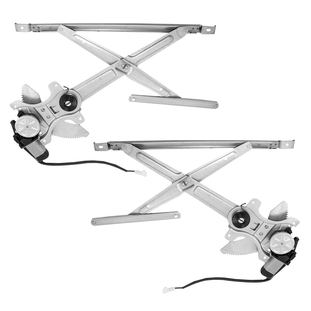 Brock Replacement Driver and Passenger Front Power Window Lift Regulators & Motors Assemblies Compatible with 98-00 Van 6980208010 6980108010
