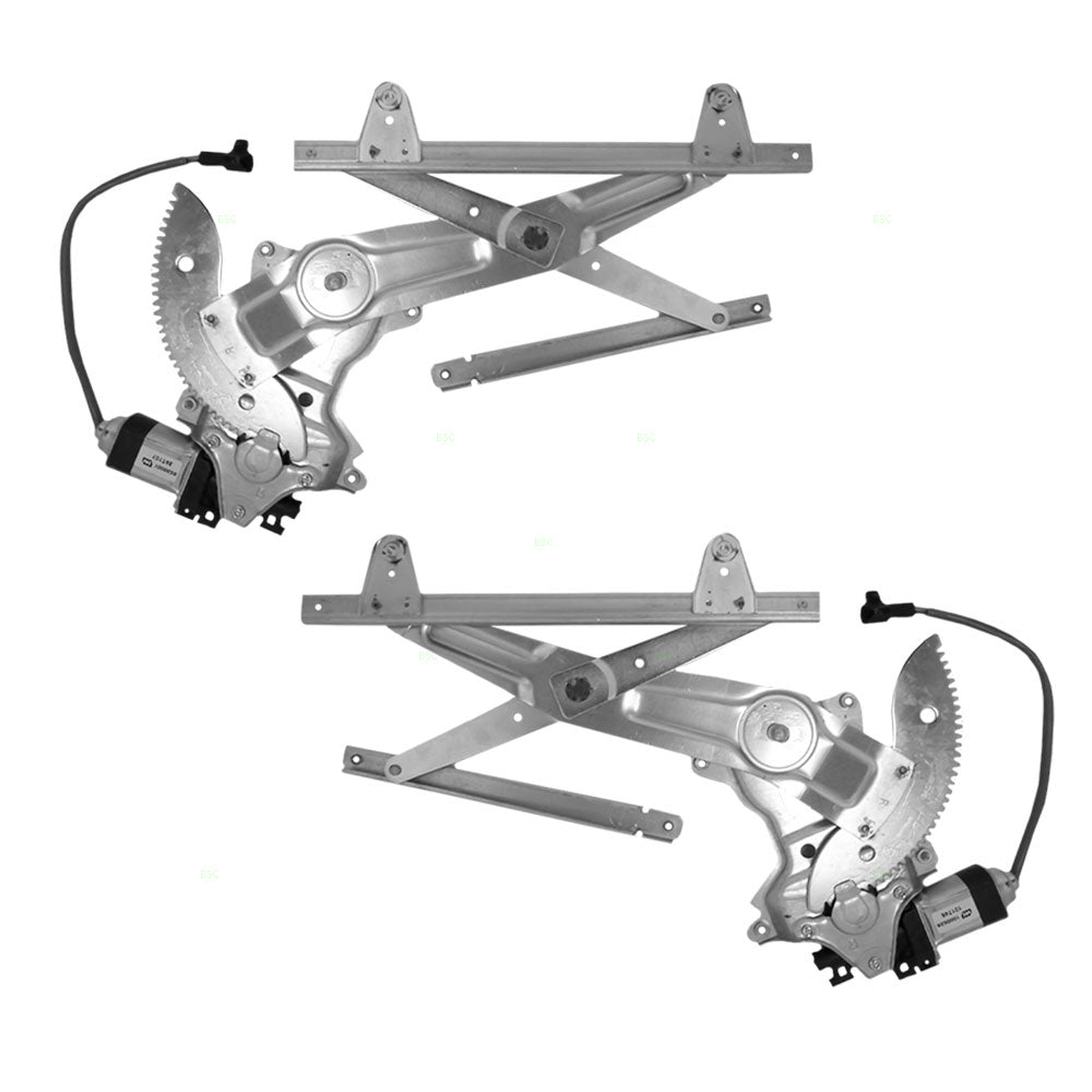 Brock Replacement Driver and Passenger Rear Power Window Lift Regulators with Motors Compatible with 97-01 Camry 69804AA010 69803AA010
