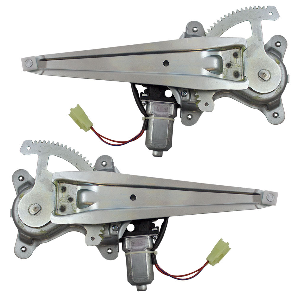 Brock Replacement Driver and Passenger Rear Power Window Lift Regulators with Motors Assemblies Compatible with 01-05 SUV 69804-42020 69803-42020