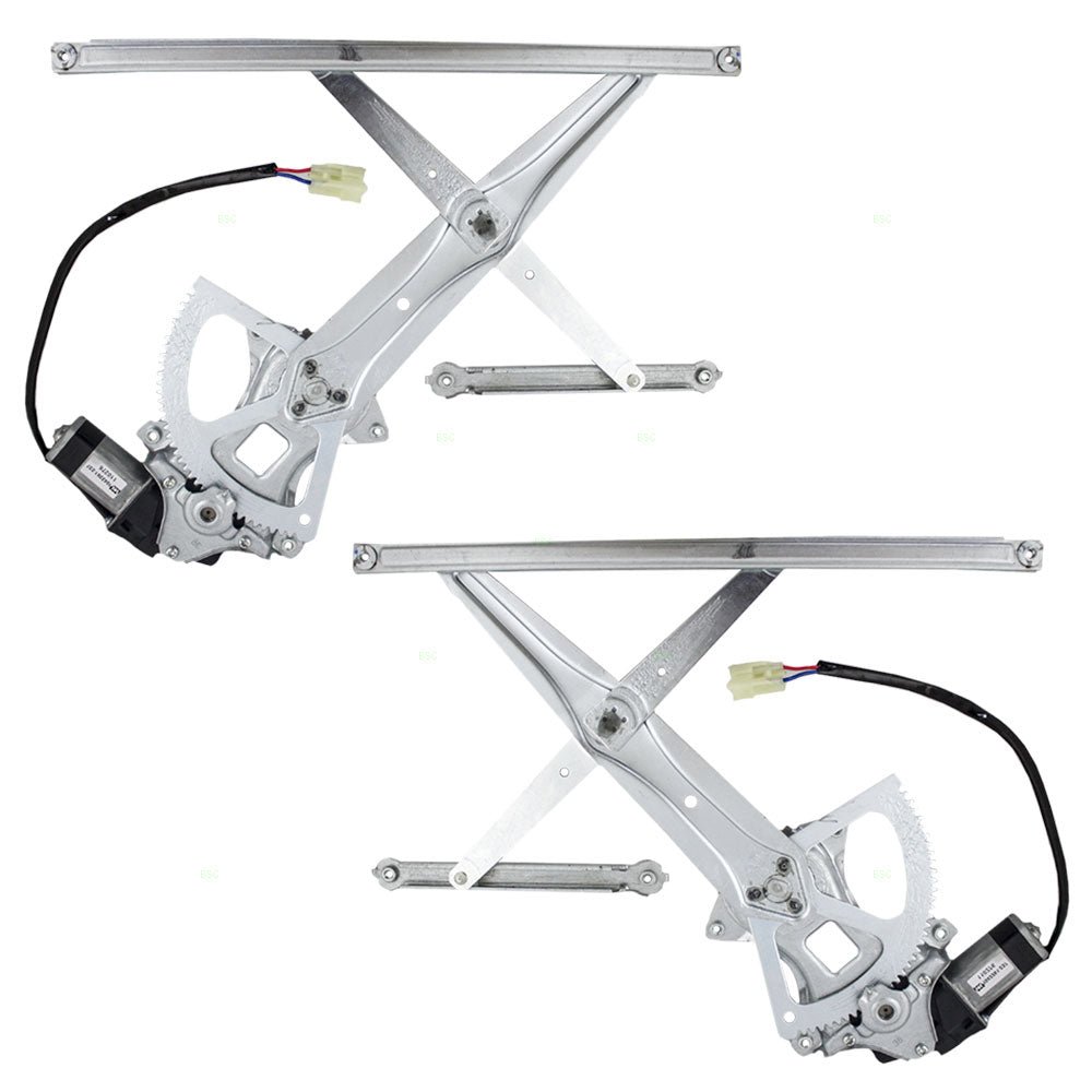 Brock Replacement Pair Set Front Power Window Lift Regulators & Motors 2 Pin Connector Assemblies Compatible with 04-10 tC xD Prius Yaris 69802-52070 69801-52070