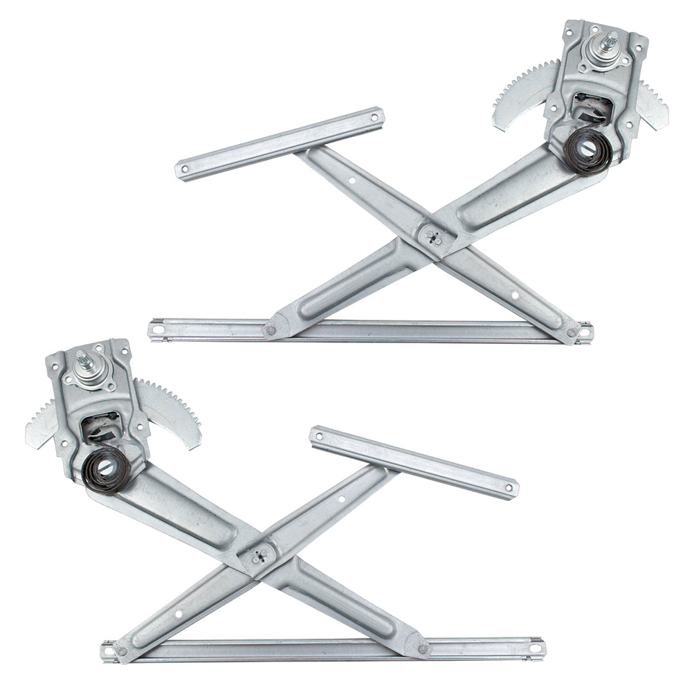 Brock Replacement Manual Window Regulators and Black with Chrome Crank Handles Compatible with 84-89 4Runner