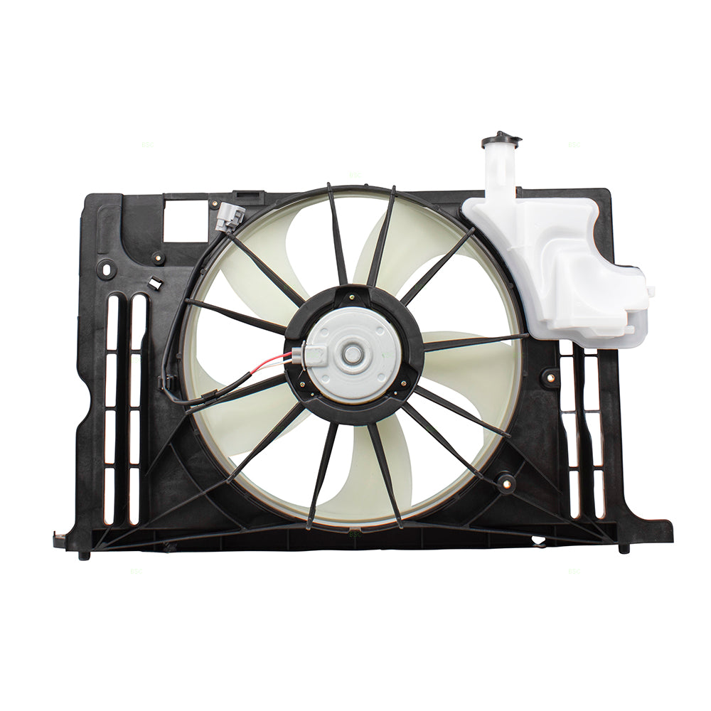 Brock Replacement Cooling Fan Assembly w/ Radiator Coolant Overflow Tank Replacement for 14-19 Corolla 163610T041 163630T020 16711-0T131 TO3115181