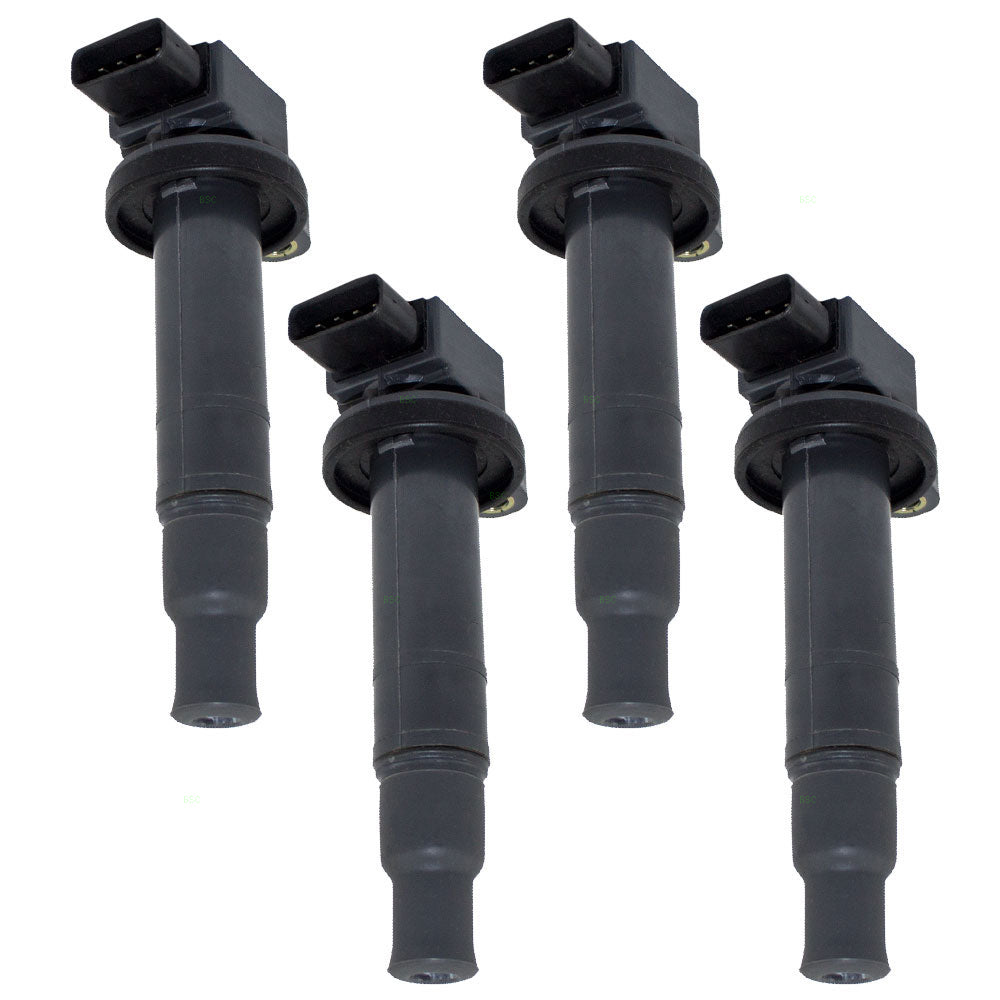 Brock Replacement 4 Piece Set Ignition Spark Plug Coils Compatible with xA xB Echo Prius Yaris 90919-02240