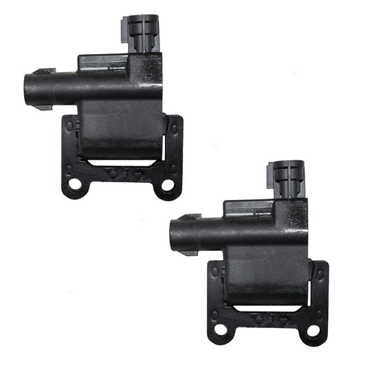 Brock Replacement Pair Set Ignition Spark Plug Coil Pack Modules Compatible with Pickup Truck SUV 4 cylinder 90919-02220 90919-02217 90919-02218