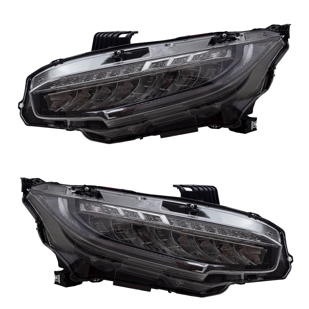 Headlight for 2016-2021 Civic LED w/ LED Daytime Running Lights 33150TBAA11 Set HO2502176