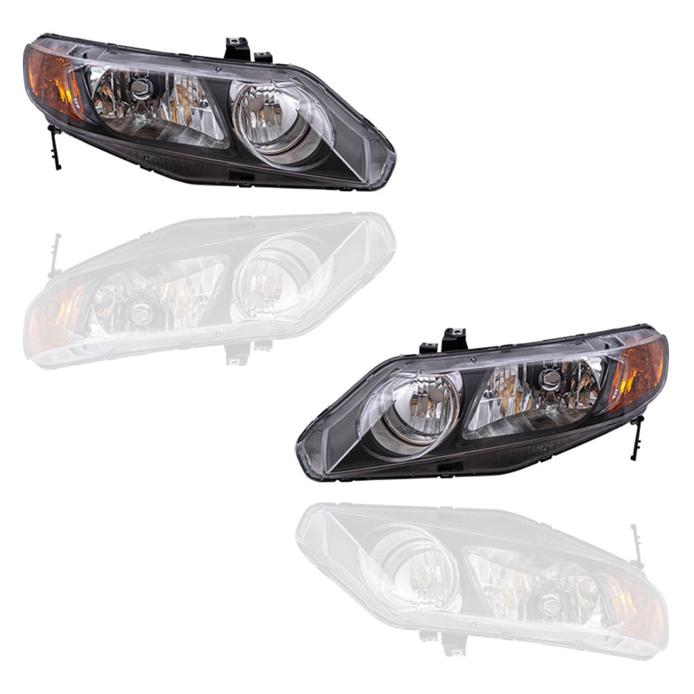 Headlight for 2006-2008 Civic Sedan 33101SNAA02 Set HO2502125