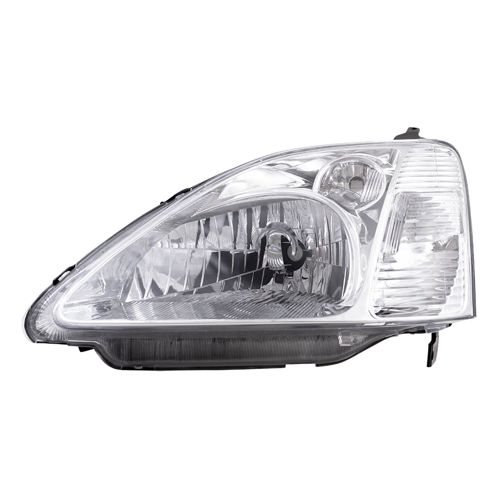 Brock Replacement Drivers Headlight Headlamp Compatible with Civic 33151S5TC01