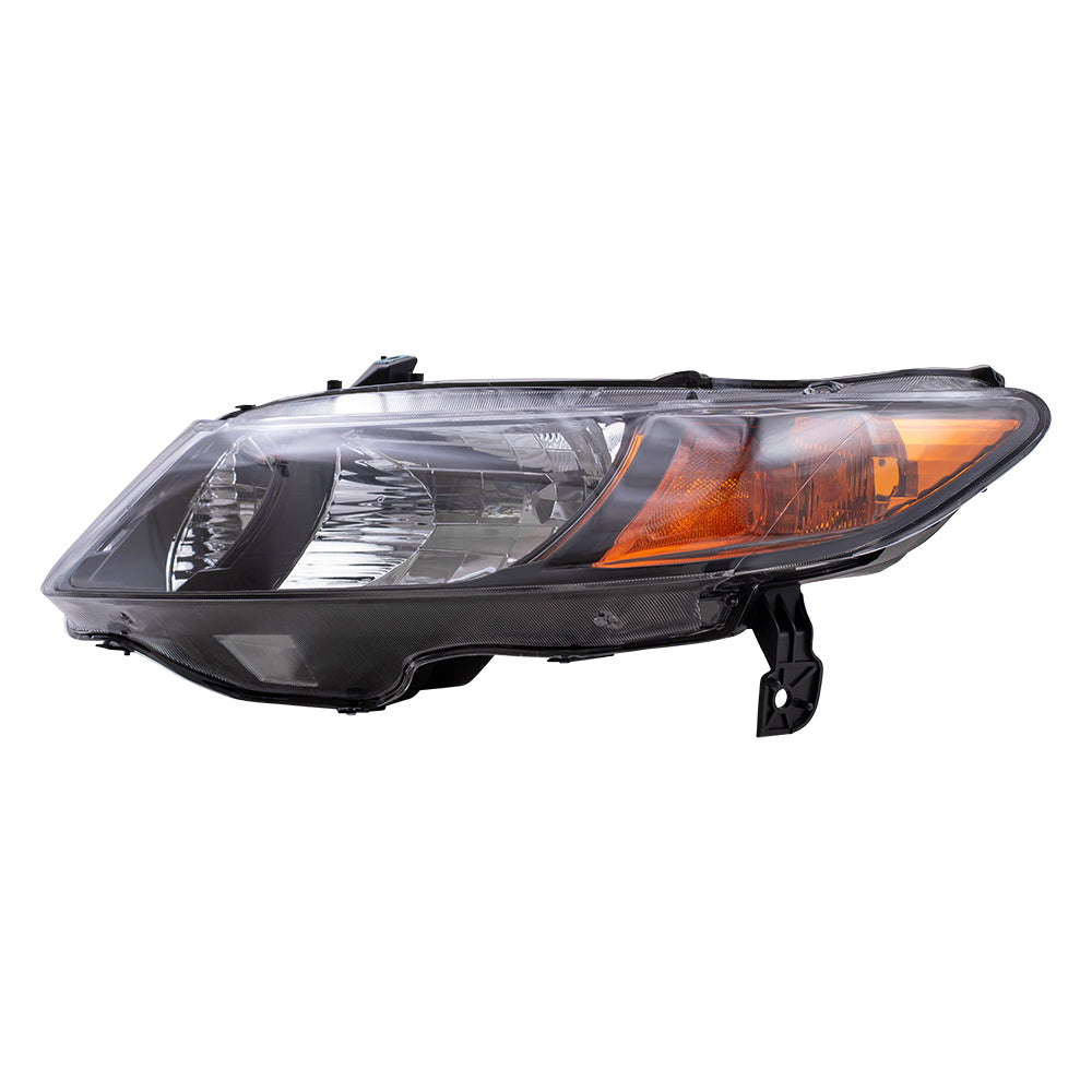 Headlight for 2006-2011 Civic Coupe w/ Black Bezel Amber Park Lens 33151SVAA01 Left