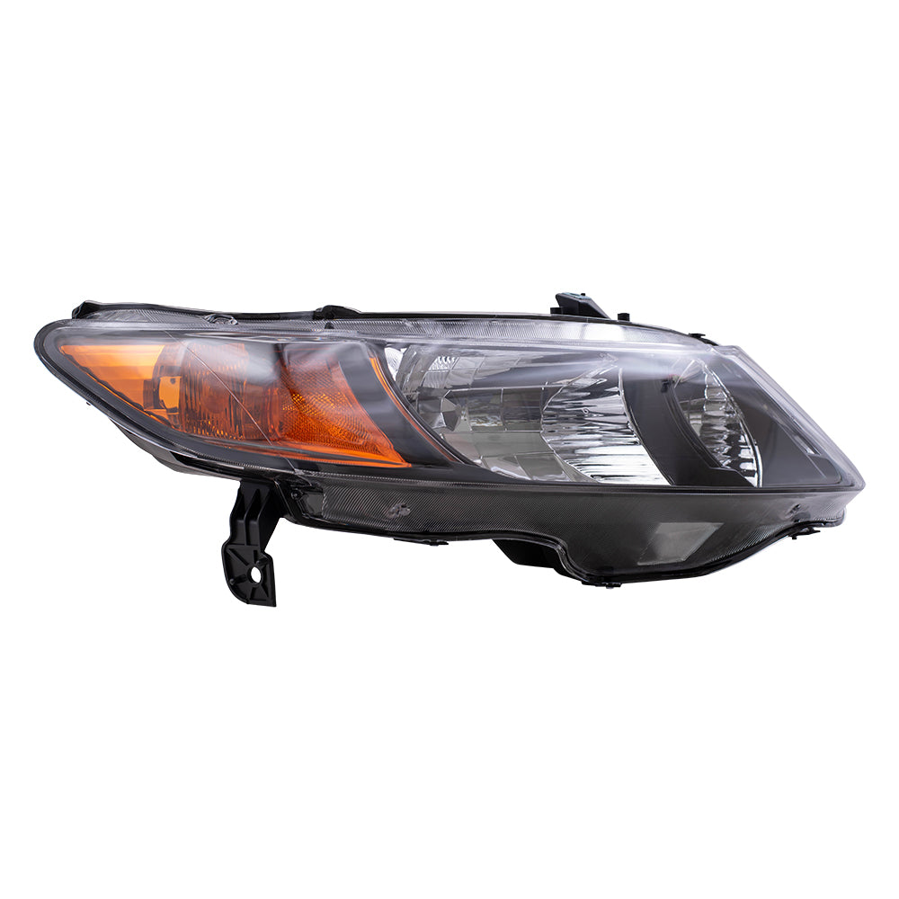 Headlight for 2006-2011 Civic Coupe w/ Black Bezel Amber Park Lens 33101SVAA02 Right