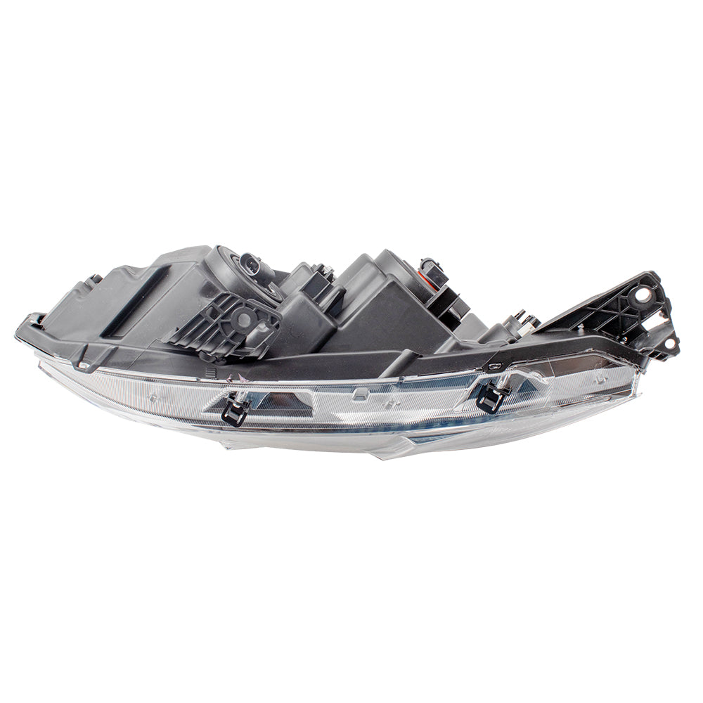 Brock Replacement Driver Halogen Headlight with Chrome Bezel Compatible with 2016-2019 Civic Sedan Coupe Hatchback