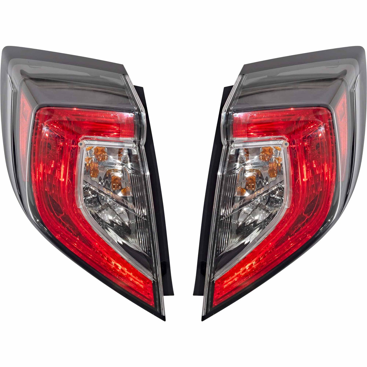 Brock Driver Left Passenger Right Combination Tail Light Assembly Set Body Mounted Compatible with 2017-2021 Honda Civic Hatchback 2017-2021 Honda Civic Type R 7222-0085LR