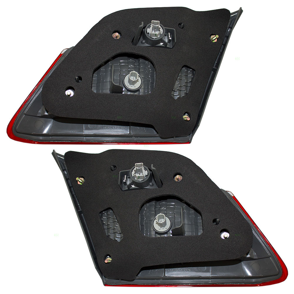 Brock Replacement Driver and Passenger Taillights Lid Mounted Tail Lamps Compatible with 13-14 Accord 34155-T2A-A01 34150-T2A-A01