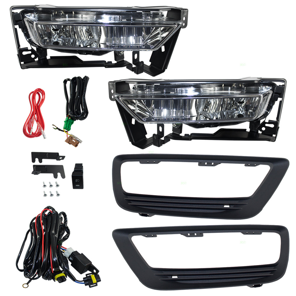 Fog Light for 2013-2015 Accord Sedan Clear Lens w/ Bulb Wiring Switch for Set