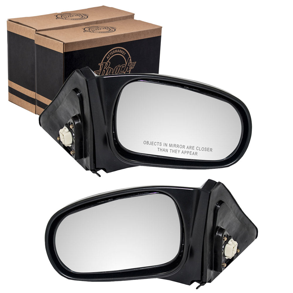 Brock Replacement Pair Set Power Side View Mirrors Textured Compatible with 96-00 Civic Coupe 76250-S02-A15 76200-S02-A15