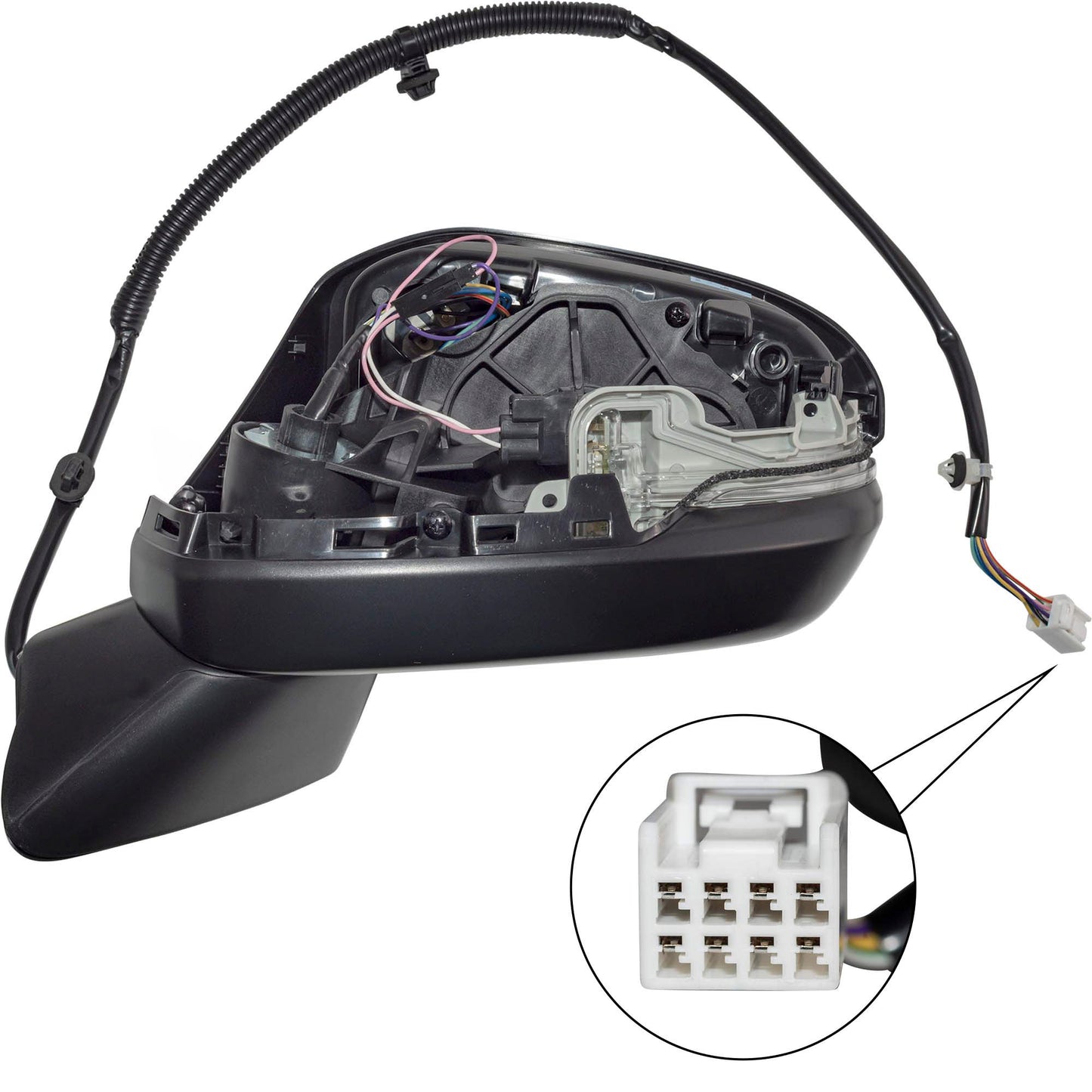 Brock Driver Side Left Power Door Mirror Paint to Match Black With Heat-Turn Signal Light-Blind Spot Detection Compatible with 2023-2025 Honda HR-V EX-L/EX-L Navi/Sport 7332-0027L
