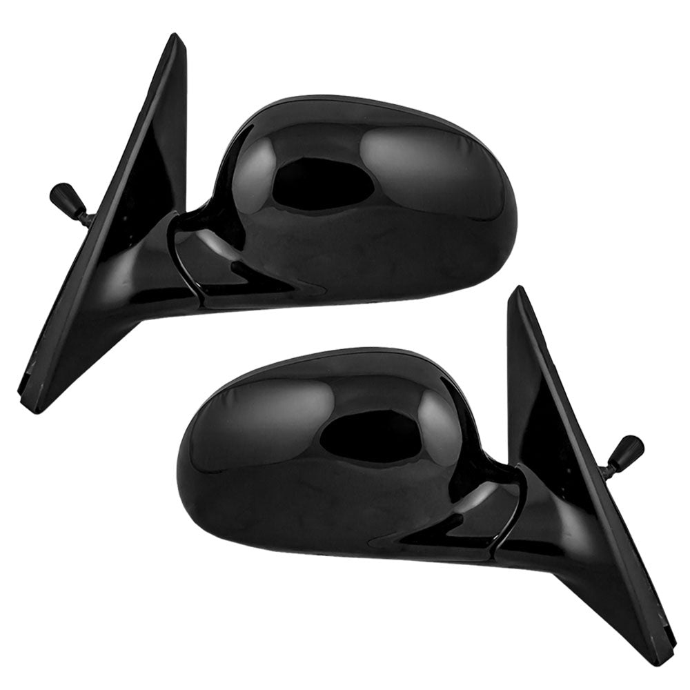 Brock Replacement Pair Set Manual Remote Side View Mirrors Paintable Foldaway Compatible with 92-95 Civic Sedan 76250-SR4-A05 76200SR4A04