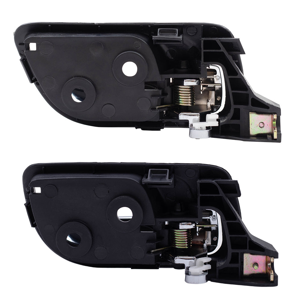 Brock Replacement 4 Pc Set Front & Rear Inside Door Handles Chrome Lever w/ Black Housing Compatible with Accord HO1352132 HO1353132 HO1552106 HO1553106