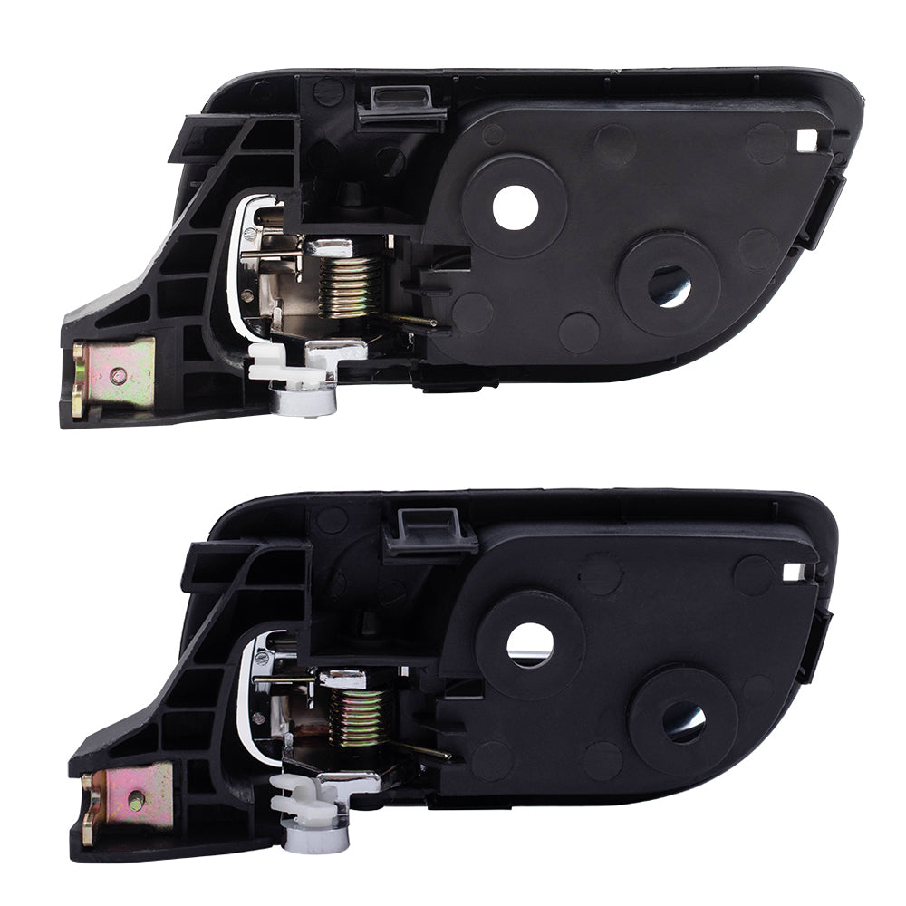 Brock Replacement Passengers Set of Front & Rear Inside Door Handle Chrome Lever w/ Black Housing Compatible with Accord 72120SDAA02ZC 72620SDAA02ZA