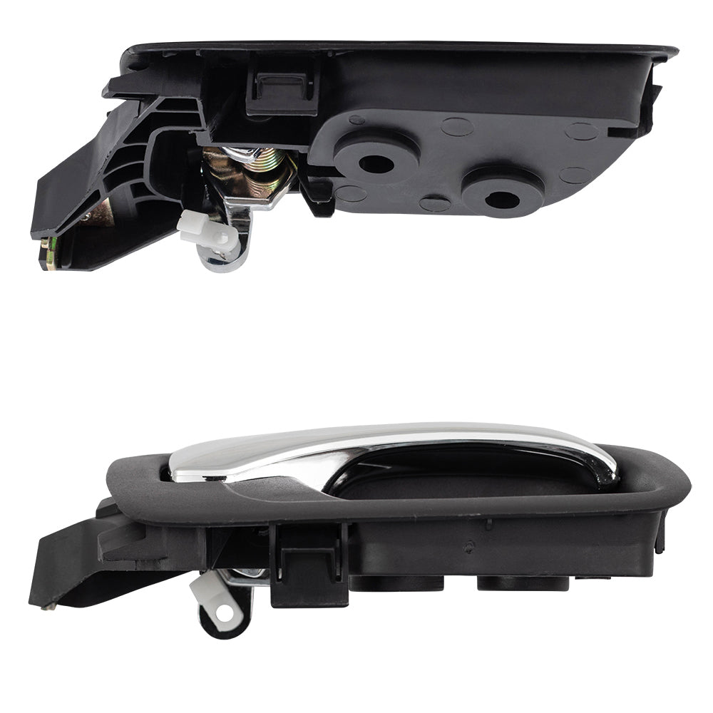 Brock Replacement Passengers Set of Front & Rear Inside Door Handle Chrome Lever w/ Black Housing Compatible with Accord 72120SDAA02ZC 72620SDAA02ZA