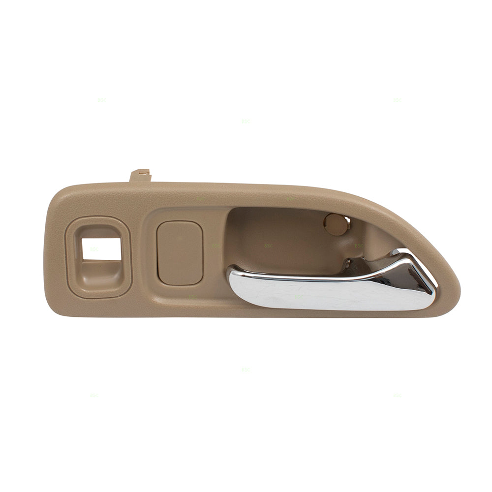 Brock Replacement Passengers Front Inside Interior Door Handle Beige & Chrome Compatible with Accord Sedan Wagon 72125-SV4-003ZE