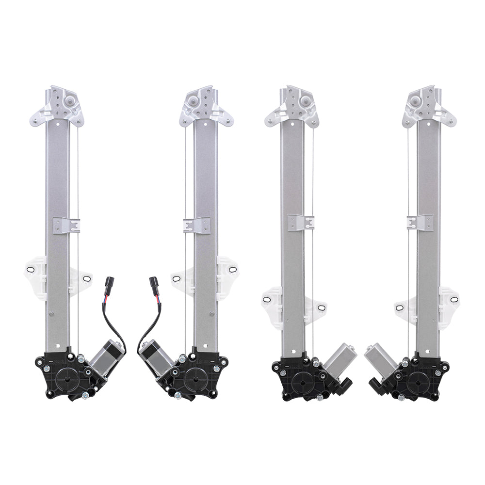 Brock Replacement Driver and Passenger Side Front and Rear Power Window Regulators with Motor-6 Pin Connector 4 Piece Set Compatible with 2017-2020 CR-V & 2020 CR-V Hybrid