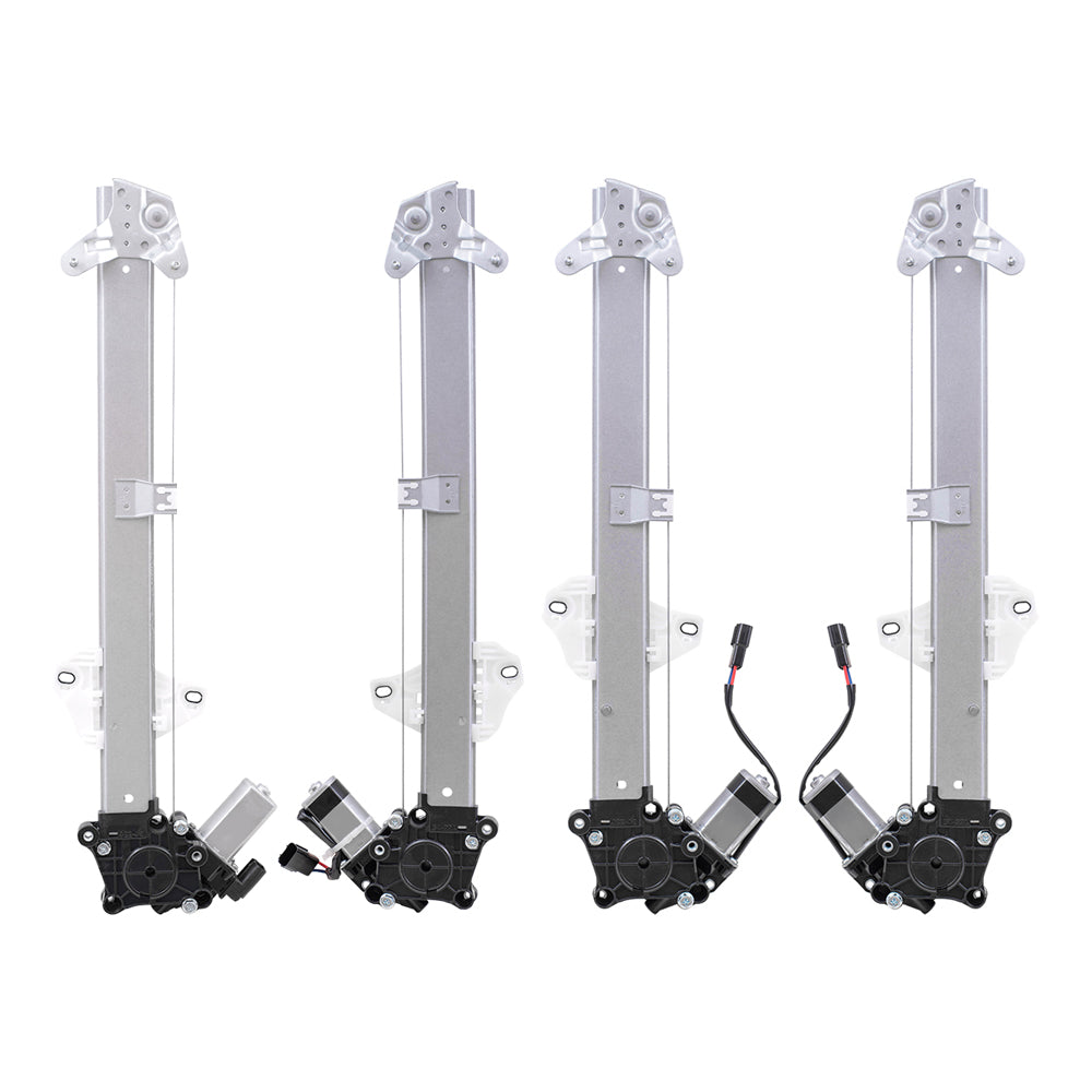 Brock Replacement Driver and Passenger Side Front and Rear Power Window Regulators with Motor 4 Piece Set Compatible with 2017-2020 CR-V LX & 2020 CR-V Hybrid LX