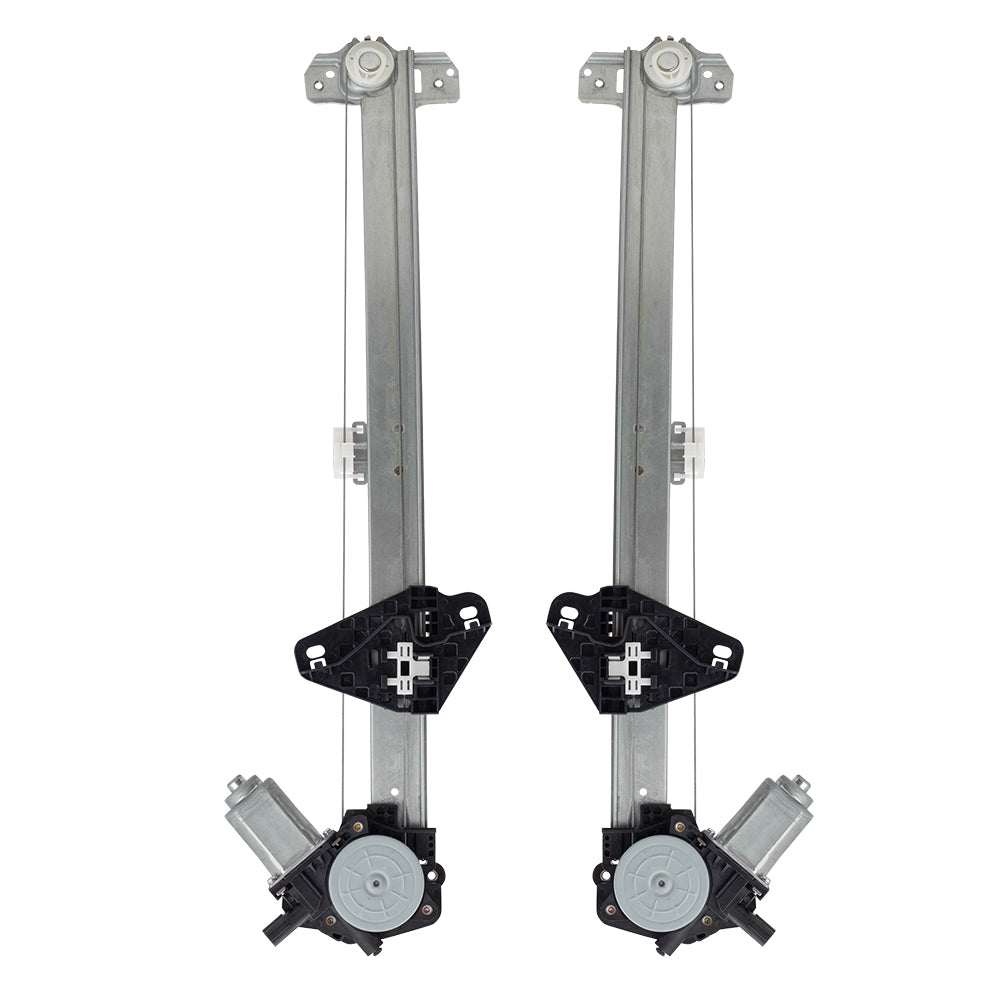 Brock Replacement Pair Rear Power Window Regulators with Motors Compatible with 09-15 Pilot