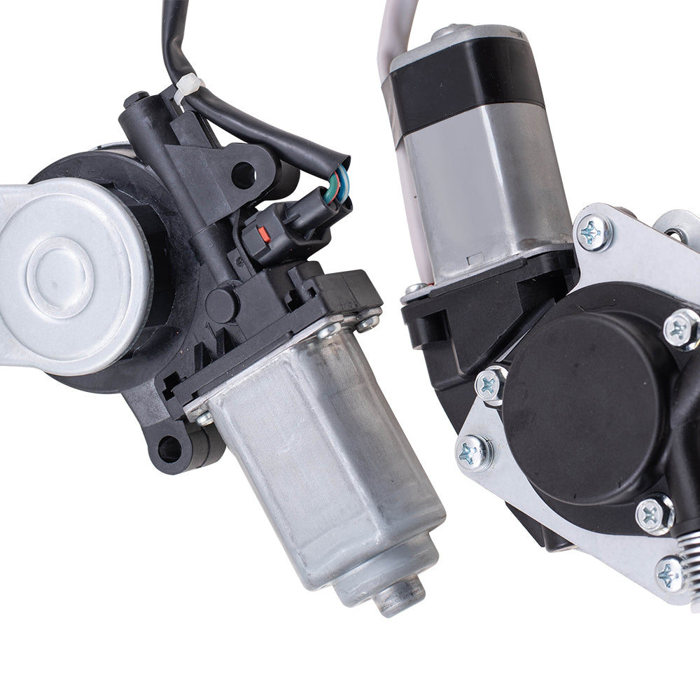 Brock Replacement Driver and Passenger Side Front and Rear Power Window Regulators with Motor 4 Piece Set Compatible with 1998-2002 Honda Passport & 1998-2004 Honda Rodeo