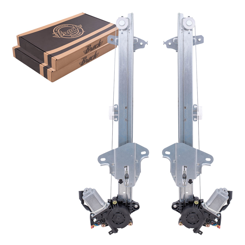 Brock Replacement Drivers and Passengers Set Power Window Regulators with Motors Compatible with 2016-2020 Civic Coupe
