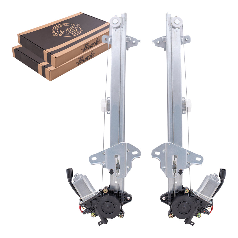 Brock Replacement Front Drivers and Passengers Power Window Regulators with Motor Compatible with 16-20 Civic Sedan