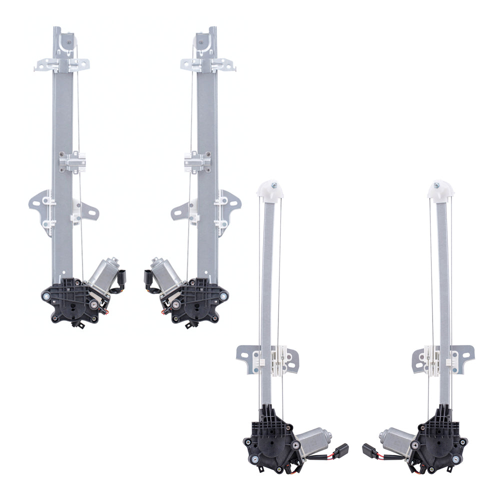 Brock Replacement Driver and Passenger Front and Rear Power Window Regulators w/ Motor Compatible with 17-20 Civic Hatchback