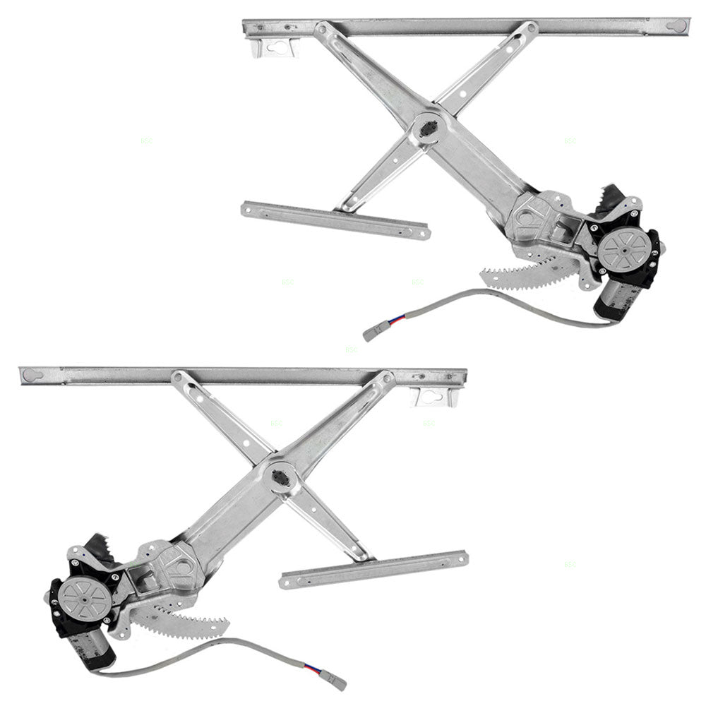 Brock Replacement Driver and Passenger Front Power Window Lift Regulators & Motors Assemblies Compatible with 92-95 Civic 72251SR4J01 72211SR4J01