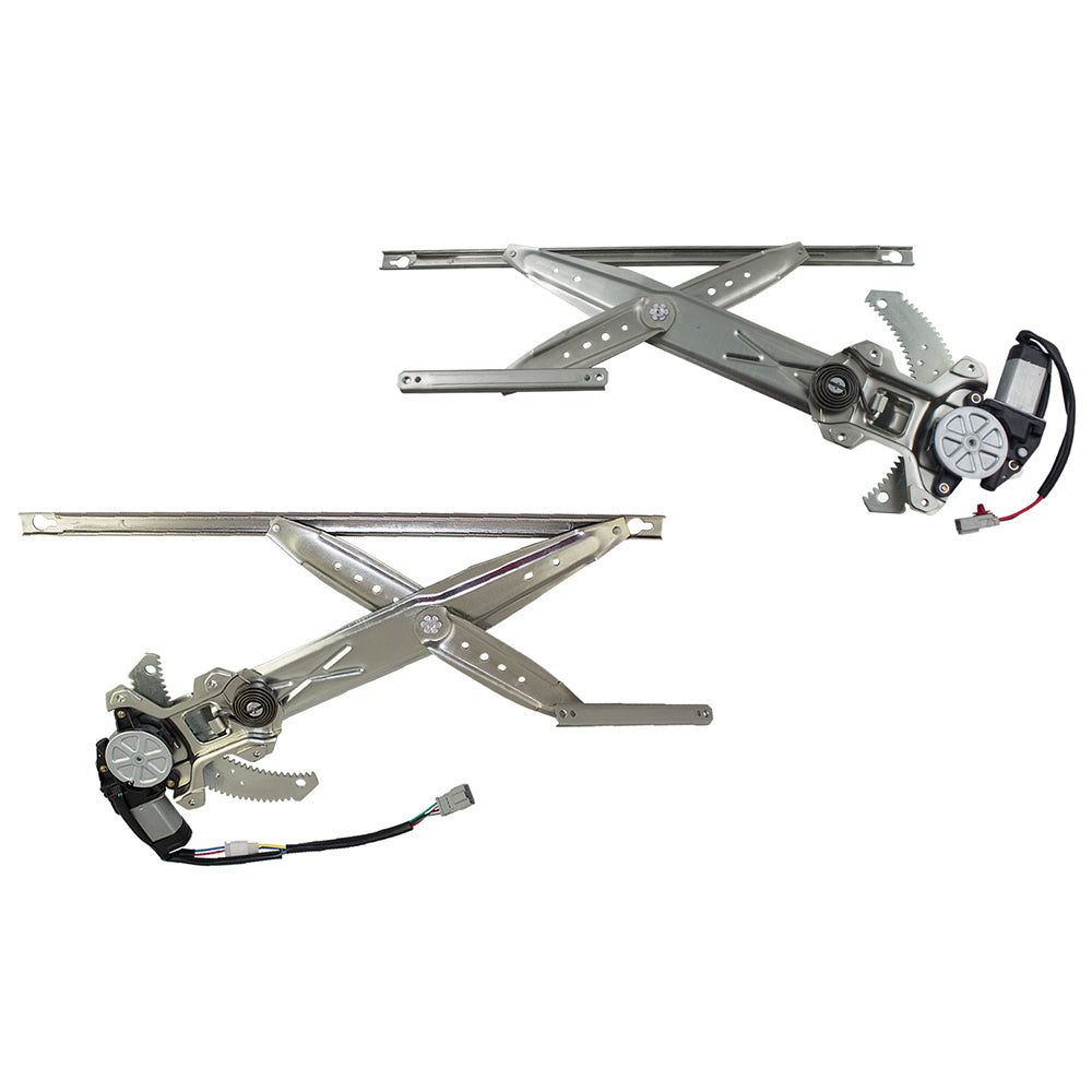 Brock Replacement Driver and Passenger Front Power Window Lift Regulators & Motors Assemblies Compatible with 96-00 Civic Coupe 04725S00A01 04720S00A01