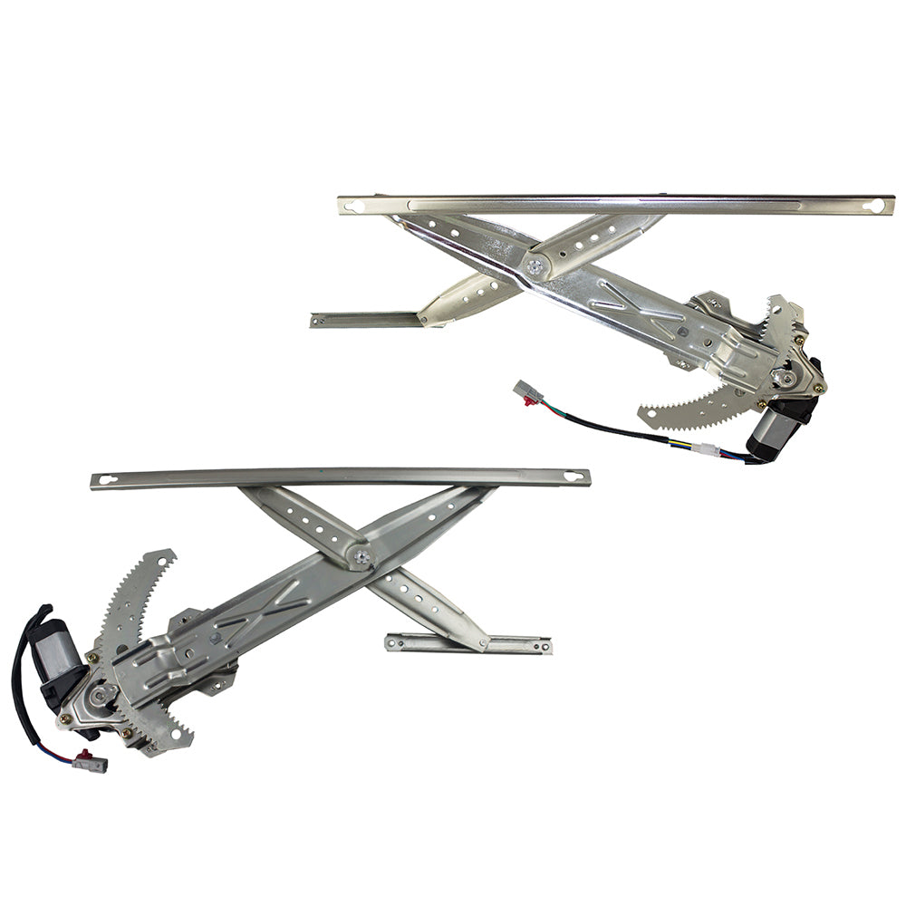 Brock Replacement Driver and Passenger Front Power Window Lift Regulators & Motors Assemblies Compatible with 96-00 Civic Coupe 04725S00A01 04720S00A01