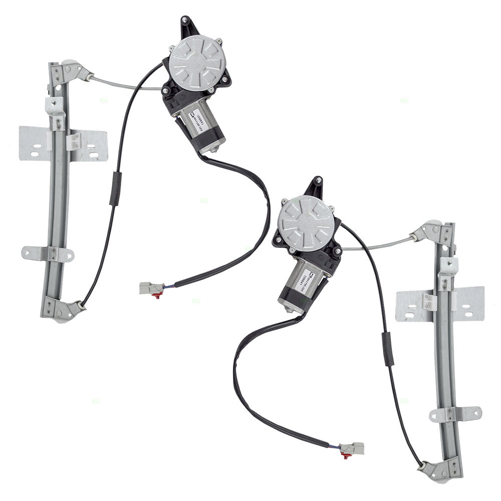 Brock Replacement Pair Set Rear Power Window Lift Regulators with Motors Assemblies Compatible with 92-95 Civic Sedan 72750SR1A03 HO1557101