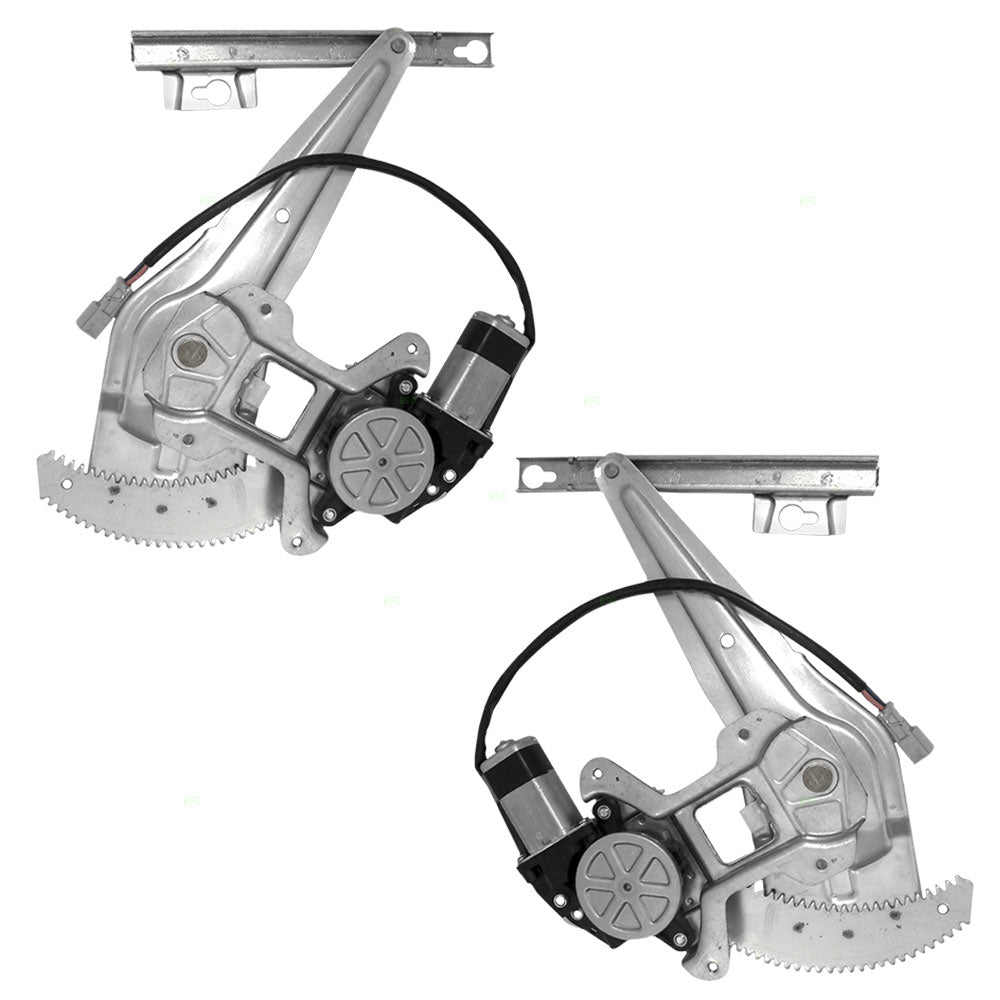 Brock Replacement Driver and Passenger Rear Power Window Lift Regulators & Motors Assemblies Compatible with 96-00 Civic Sedan 04726S01A01 04721S01A01